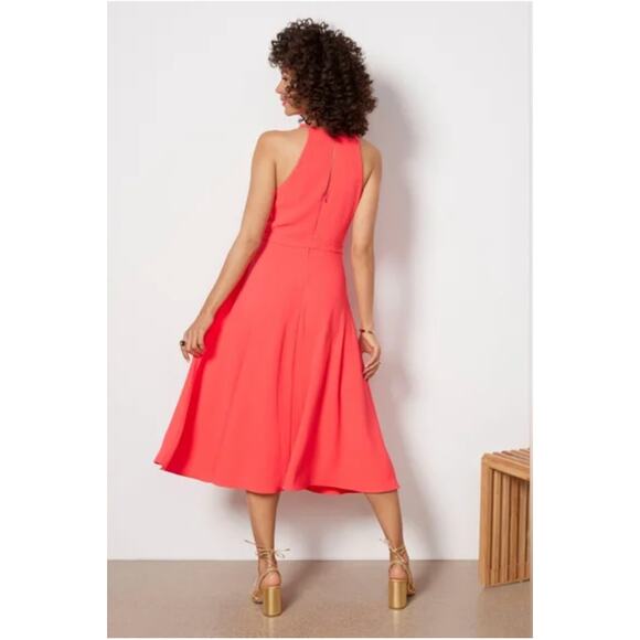AMANDA UPRICHARD NWT Evereve Elondra Midi Swing Dress in Pink Rouge // XS - Picture 2 of 11